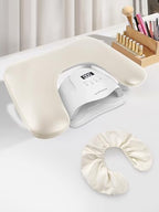 Ebanku nail arm rest covers demonstrating waterproof surface cleaning