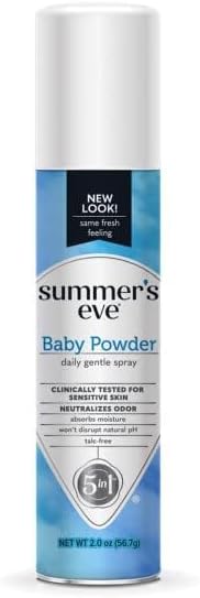 Authentic USA imported feminine deodorant spray in baby powder scent for women.