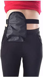 Two pack reusable ostomy bag covers with adjustable waist straps laid flat