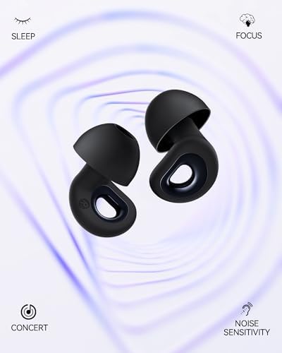 BIGOOD noise reduction earplugs showing the comfortable low profile design for sleeping