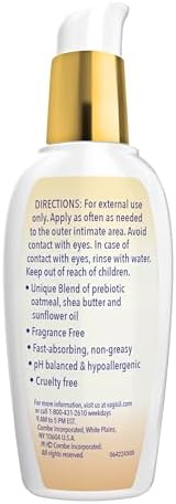Back label of Vagisil daily intimate moisturizer with ingredient list and directions.