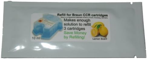 Two packets of lemon-scented refill concentrate for Braun shavers