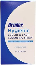 Daily use eyelid and lash cleansing spray by Bruder with non-irritating formula.