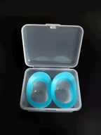 Ergonomic silicone eye bath cup being used for eye irritation relief