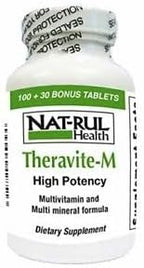 Three pack bundle of authentic USA imported Nat-Rul Theravite M multimineral formula supplements