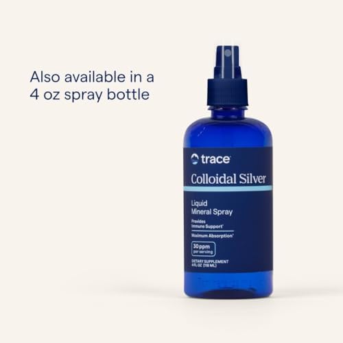 Vegan and gluten free colloidal silver liquid mineral supplement bottle