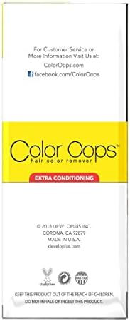 Color Oops ammonia free hair treatment with aloe vera and soy protein ingredients highlighted