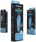 Superfeet Blue Medium Arch inserts showing stabilizer cap structure