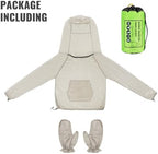 Full view of lightweight mosquito net jacket and glove set