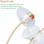 Catheter tube secured in Surginatal stabilization accessory