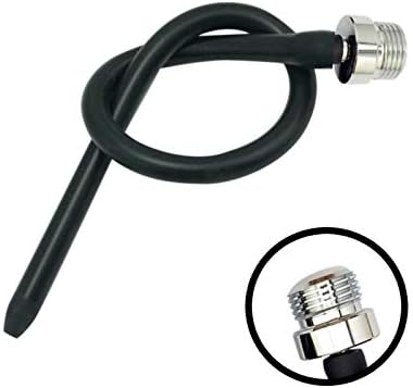 Reusable 20 inch black silicone douche hose with alloy connector.