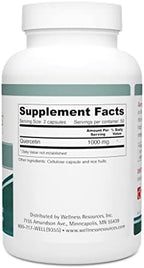 Wellness Resources vegan quercetin capsules supplement facts label side view.