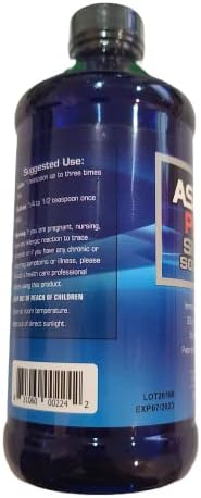 Authentic American Biotech Labs immune support silver water supplement bottle showing directions for use
