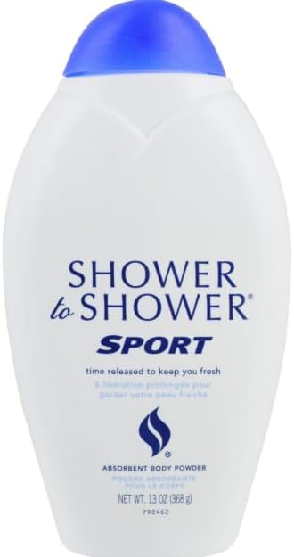 Thirteen ounce bottle of talc free absorbent powder for athletes