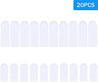 Full retail packaging layout of Tondiamo twenty pack reusable gel finger cots imported from USA