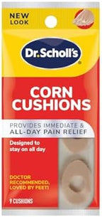 Dr. Scholl's foam cushions 9 count pack showing doughnut shape design.
