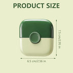 Close up view of the manual split end remover tool highlighting the enclosed safety razor blade design