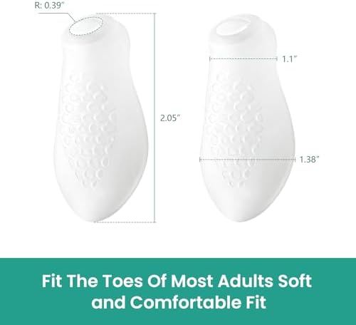 Clear gel pinky toe protector loop shown on a foot for alignment.