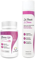 NutraBlast 600mg boric acid capsules 30 count bottle for intimate pH balance.