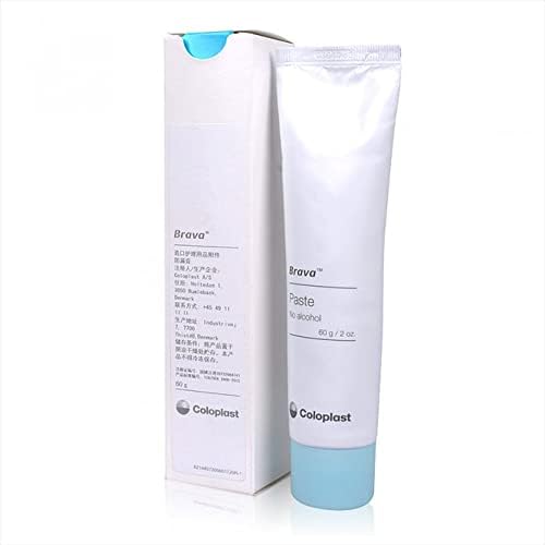 Coloplast Brava zero alcohol skin protectant paste product label close up