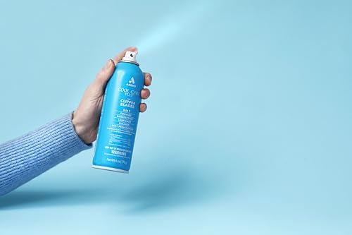 Blue 6 Ounce aerosol can of Andis Cool Care Plus for hair clippers