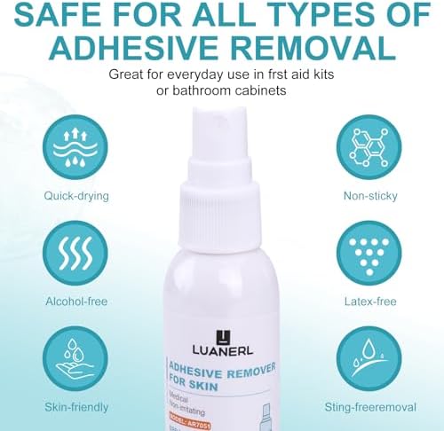 Removing medical tape from skin using Luanerl adhesive spray