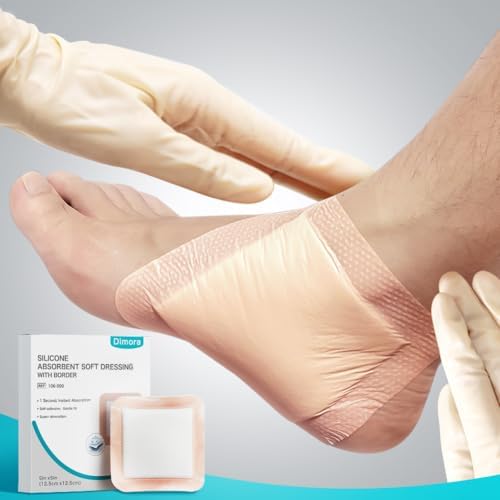 Authentic USA imported Dimora silicone dressings box contents showing individually wrapped sterile packages.