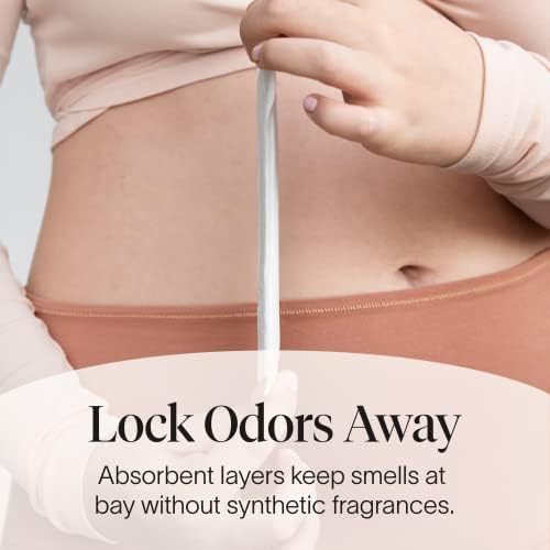 Cora feminine care organic cotton topsheet liners product packaging side description