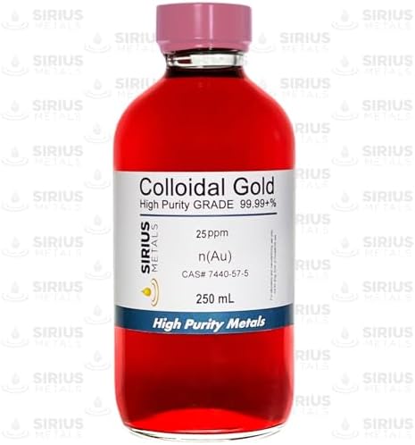 Sirius Metals True Colloidal Gold clear glass bottle packaging