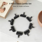 Beard trimmer guide combs showing length measurement labels