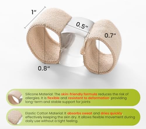 Close up view of the breathable wicking fabric texture and medical silicone gel inside the Bukihome toe spreader.
