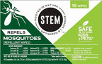 STEM DEET free mosquito repellent wipes package details close up