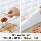 Demonstration of elastic straps on Cotton Passion bed pad