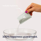 Instructions showing the soaking method for cleaning silicone period products.