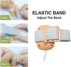 Side view of the ergonomic Fency potty training alarm in orange.