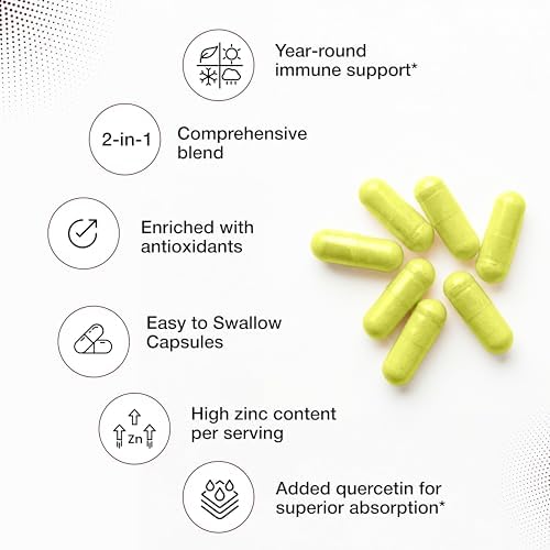 High absorption zinc monomethionine capsules with quercetin antioxidant benefits