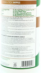 Natural peppermint oil pet wipes by Vet's Best for eliminating fleas and ticks on contact.