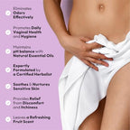 Organic yoni oil for women being applied to soothe razor bumps and redness