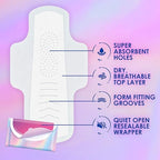 Always FlexFoam sanitary napkins size two 20 count box side view