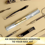Close up of cuticle oil applicator pen for precise foot care