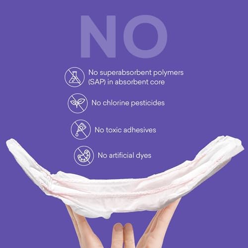 PurComfy maternity pads with wings showing large size and soft texture.