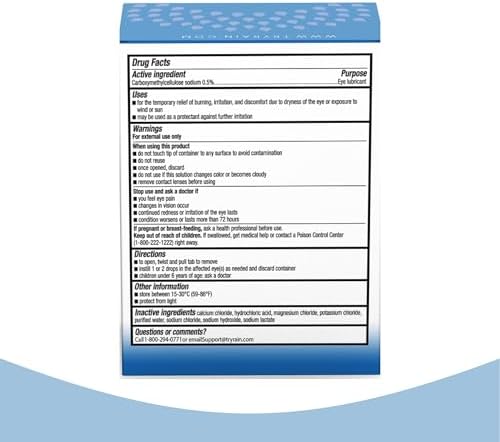 Rain lubricating eye drops 30 sterile single use containers display