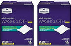 Side view of two packs of Members Mark adult moist washcloths