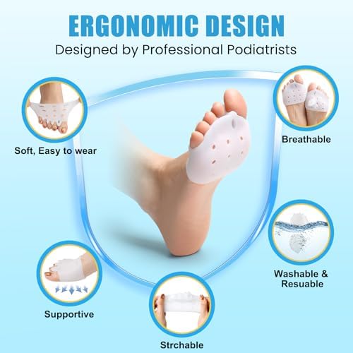 Set of four white gel toe separators for men and women