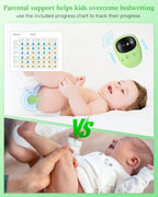 Yorenson rechargeable bedwetting training alarm receiver showing the button controls for sound and vibration alert modes.