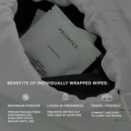 Side view of PRIVATES pH-balanced wipes showing sulfate-free and paraben-free labels