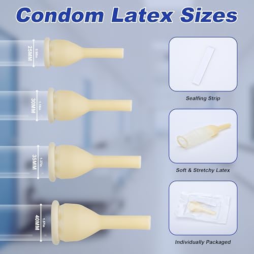 Soft latex external sheaths and medical tape rolls included in the incontinence set
