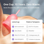 Authentic Lena Menstrual Cup made in USA for leak-free protection.