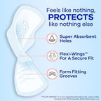 Always Infinity 46 count unscented sanitary napkins with wings.