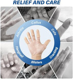 MasterMo gel finger sleeves applied to an arthritic hand demonstrating flexible movement during daily tasks.